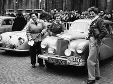 Three women with a Sunbeam Talbot, Monte Carlo Rally, 18th January 1954