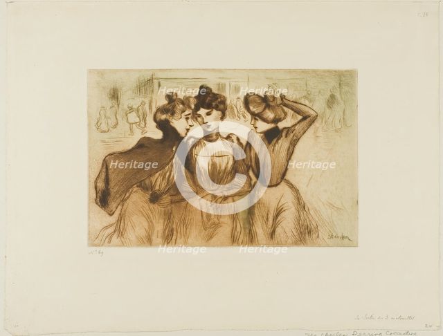 Three Working Girls Out for Lunch, 1900. Creator: Theophile Alexandre Steinlen.