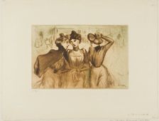 Three Working Girls Out for Lunch, 1900. Creator: Theophile Alexandre Steinlen