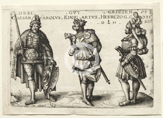 Three Worthy Christians, after 1516. Creator: Daniel I Hopfer (German, c. 1470-1536); Hans Burgkmair (German, 1473-1531), after a design by.