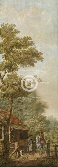 Three wall hangings with a Dutch landscape, 1776. Creator: Juriaan Andriessen.