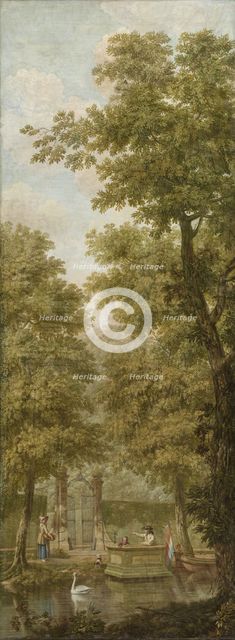 Three wall hangings with a Dutch landscape, 1776. Creator: Juriaan Andriessen.