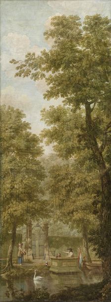 Three wall hangings with a Dutch landscape, 1776. Creator: Juriaan Andriessen