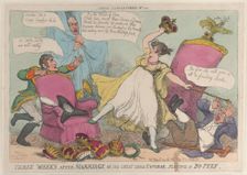 Three Weeks After Marriage, or the Great Little Emperor Playing at Bo-Peep, May 15..., May 15, 1810. Creator: Thomas Rowlandson