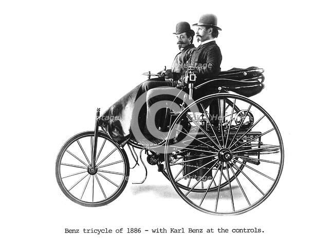 Three-wheeled Benz motor car, 1886. Artist: Unknown