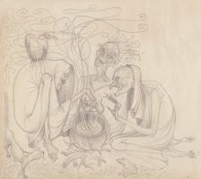 Three witches, c1950. Creator: Shirley Markham