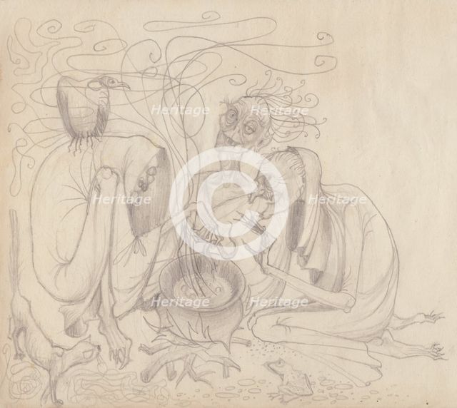 Three witches, c1950. Creator: Shirley Markham.