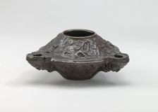 Three Wick Lamp with Bacchic Scenes, c. 1500. Creator: Andrea Briosco