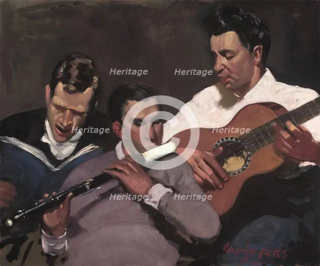 Three Top Sergeants, 1925. Creator: George Benjamin Luks.