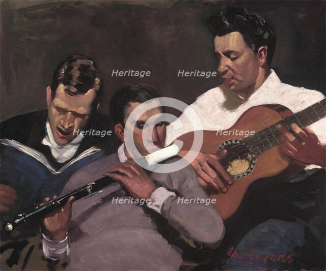 Three Top Sergeants, 1925. Creator: George Benjamin Luks.