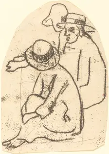 Three Tahitians (Study for "La soeur de charite"), 1899/1902. Creator: Paul Gauguin