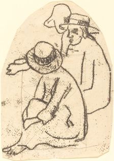 Three Tahitians (Study for "La soeur de charite"), 1899/1902. Creator: Paul Gauguin