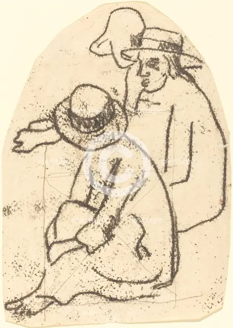 Three Tahitians (Study for "La soeur de charite"), 1899/1902. Creator: Paul Gauguin.