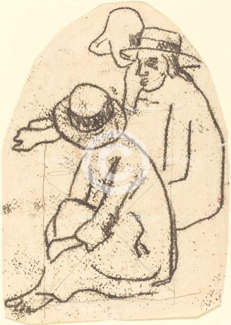 Three Tahitians (Study for "La soeur de charite"), 1899/1902. Creator: Paul Gauguin.