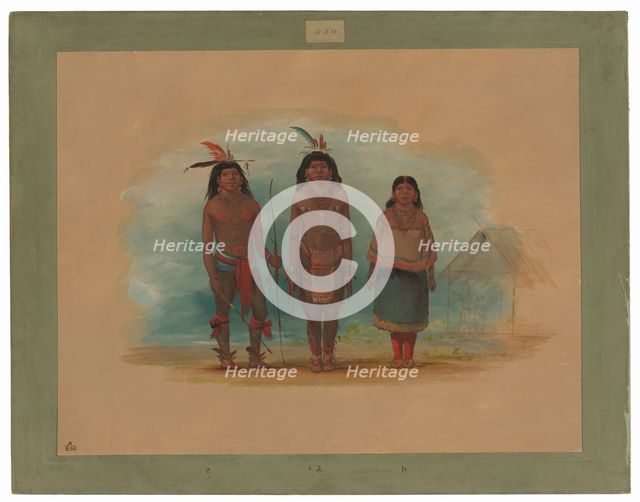 Three Taruma Indians, 1854/1869. Creator: George Catlin.