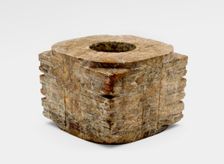 Three-tier tube (cong ?) with masks, Late Neolithic period, ca. 3300-2250 BCE. Creator: Unknown