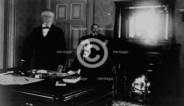 Three Treasury Department employees in office, between 1884 and 1930. Creator: Frances Benjamin Johnston.