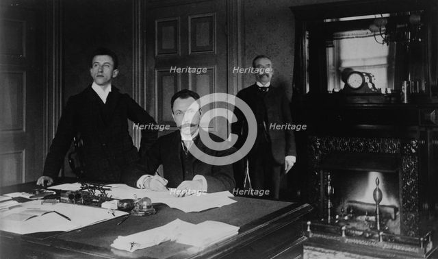 Three Treasury Department employees, Mr. Graham, John Brown, and another..., between 1884 and 1930. Creator: Frances Benjamin Johnston.