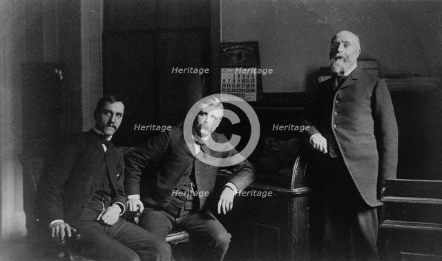 Three Treasury Department employees, Mr. Steele(?) and two other men..., between 1884 and 1930. Creator: Frances Benjamin Johnston.