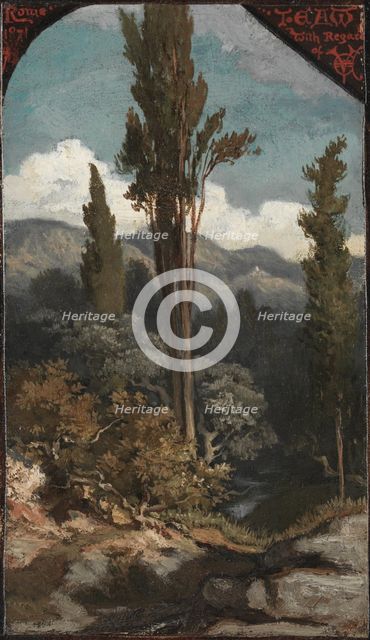 Three Trees: Italy, 1871. Creator: Elihu Vedder (American, 1836-1923).
