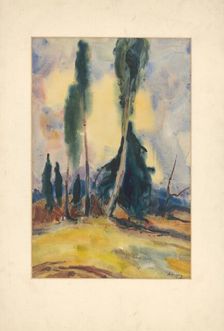 Three Trees on the Plain, 1929. Creator: Zolo Palugyay