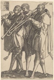 Three Trombonists, 1538. Creator: Aldegrever, Heinrich (1502-1560)