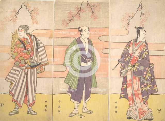 Three unidentified actors, ca. 1793. Creator: Katsukawa Shun'ei.