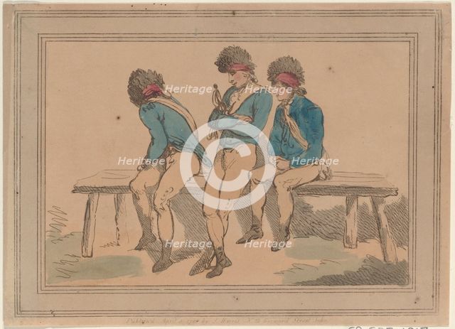 Three Volunteers, 1798., 1798. Creator: Thomas Rowlandson.