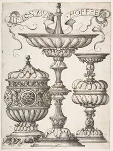 Three Vessels, 16th century. Creator: Hieronymus Hopfer