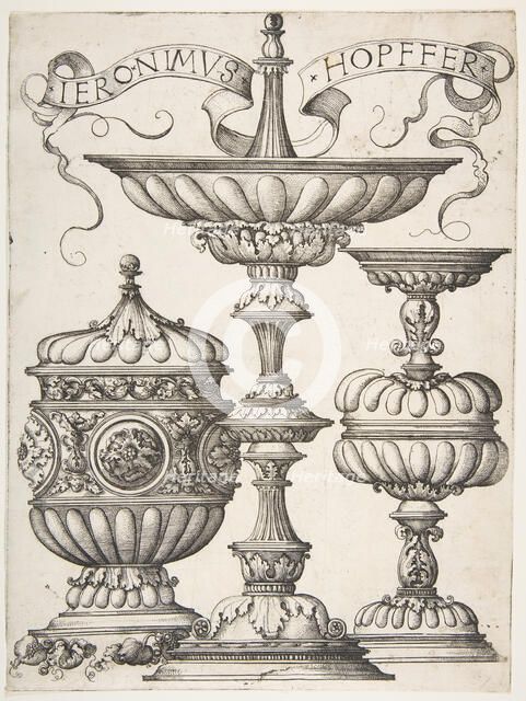 Three Vessels, 16th century. Creator: Hieronymus Hopfer.