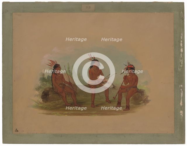 Three Young Chinook Men, 1855/1869. Creator: George Catlin.