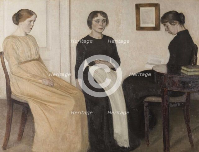 Three young women, 1888. Creator: Hammershøi, Vilhelm (1864-1916).