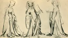 Three young women, c1400, (1943). Creator: Unknown
