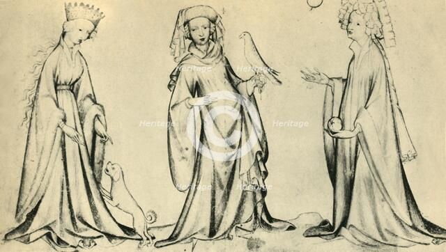 Three young women, c1400, (1943). Creator: Unknown.