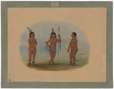 Three Young Tobos Men, 1854/1869. Creator: George Catlin