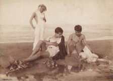 Three youths dressed in pseudo-ancient Greek or Roman costume, Taormina, Sicily, c1890s. Creator: Count Wilhelm von Gloeden