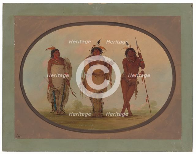 Three Yumaya Indians, 1855/1869. Creator: George Catlin.