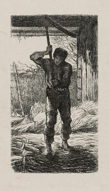 Thresher, 1853, after drawing made in 1852. Creator: Jacques-Adrien Lavieille