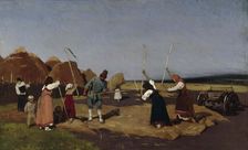 Threshing, mid-late 19th century. Creator: Nikolai Dmitrievich Dmitriev-Orenburgsky