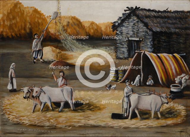 Threshing Floor. Creator: Pirosmani, Niko (1862-1918).