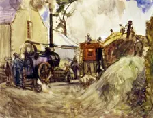 Threshing in the Cotswolds, c1909. Creator: Frances Hodgkins