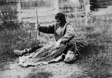 Threshing, late 19th cent - early 20th cent. Creator: I Popov
