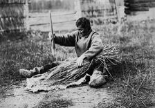 Threshing, late 19th cent - early 20th cent. Creator: I Popov