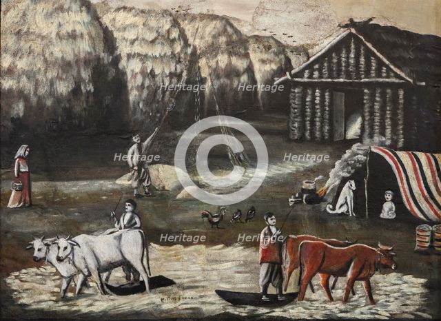 Threshing Yard. Evening.