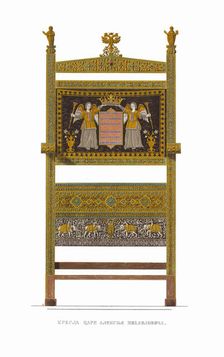 Throne of Tsar Alexei Mikhailovich. From the Antiquities of the Russian State, 1849-1853. Creator: Solntsev, Fyodor Grigoryevich (1801-1892)