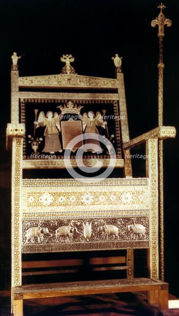 Throne of Tsar Alexis Mikhailovich, 1659. Artist: Unknown