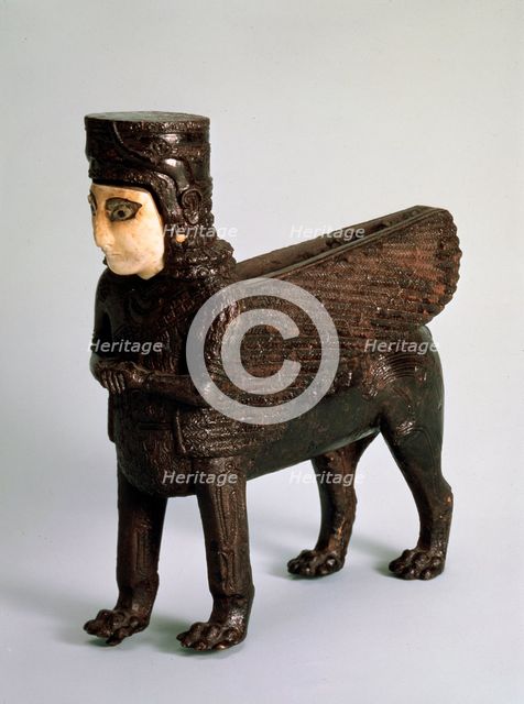 'Throne detail in form of a winged lion with a human torso', 8th century BC. Artist: Unknown