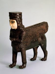 Throne detail in form of a winged lion with a human torso 8th century BC