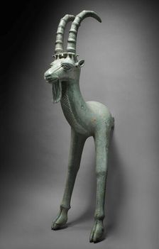 Throne element in the shape of an ibex, 5th-3rd century BC. Creator: Central Asian Art