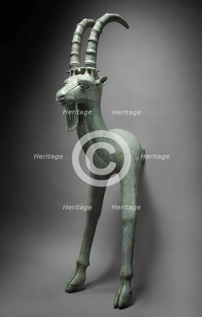 Throne element in the shape of an ibex, 5th-3rd century BC. Creator: Central Asian Art.